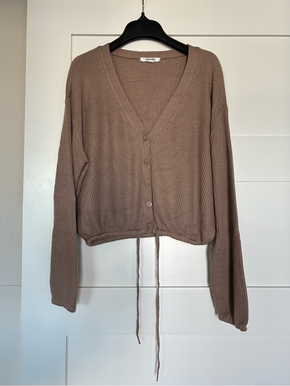 Splendid XS Cashmere Blend Ribbed V-Neck Button Down Cardigan Sweater